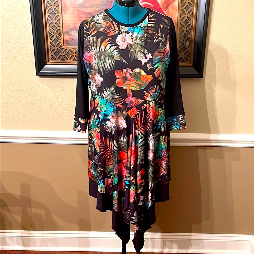 Floral Multicolor custom made tunic by Ruffles and mudpies.